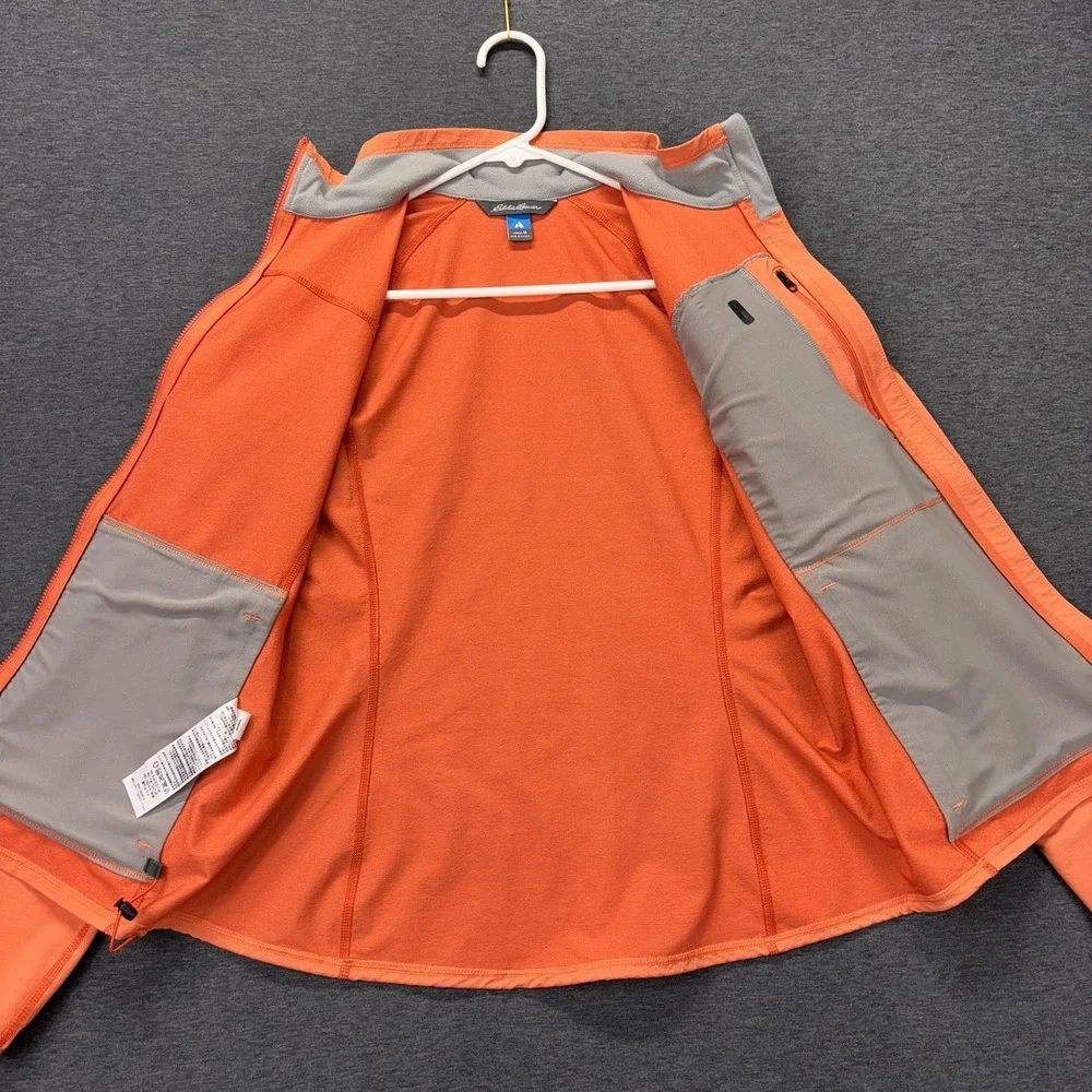 Eddie Bauer First Ascent Jacket Womens Medium Orange Soft Shell Full Zip Hiking‎